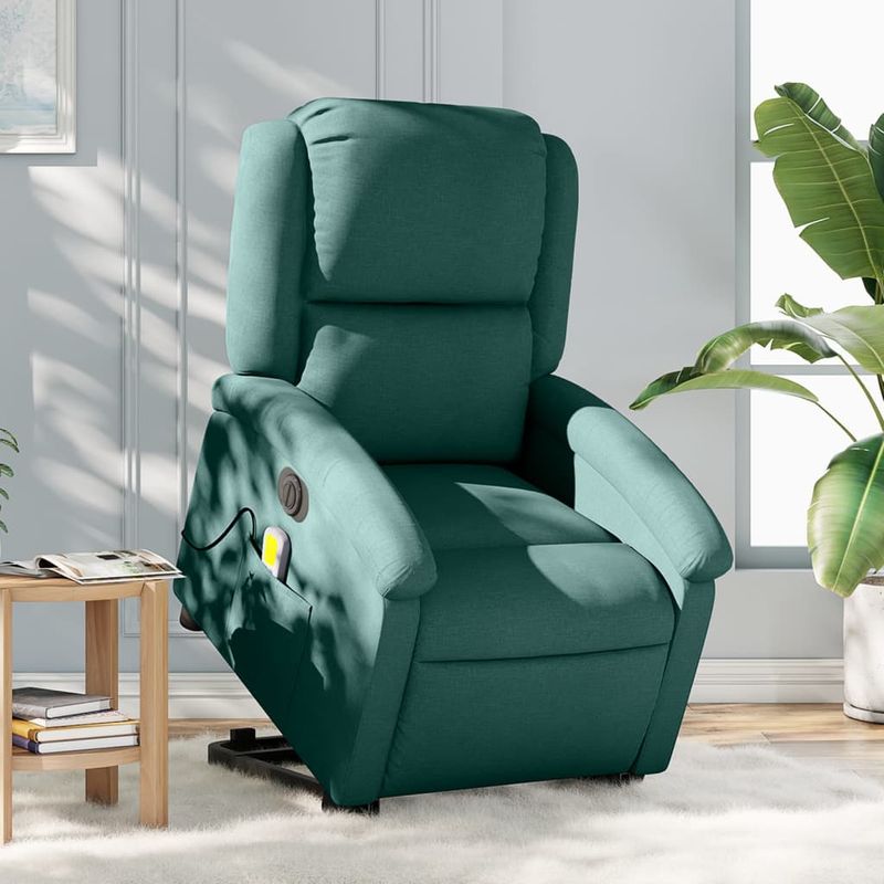 Ingrijire personala si Cosmetice - Sanatate si wellness - Articole wellness - Fotolii de masaj - Fotoliu electric masaj rabatabil / ridicare verde inchis textil - Infinity.ro