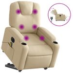 Ingrijire personala si Cosmetice - Sanatate si wellness - Articole wellness - Fotolii de masaj - Fotoliu electric de masaj rabatabil cu ridicare, crem, textil - Infinity.ro