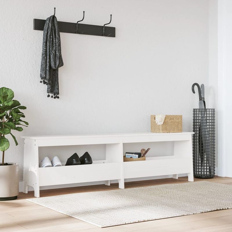 Casa si Gradina - Mobilier - Organizare si depozitare - Bancute - Banca de hol, alb, 160x28x45 cm, lemn masiv de pin - Infinity.ro