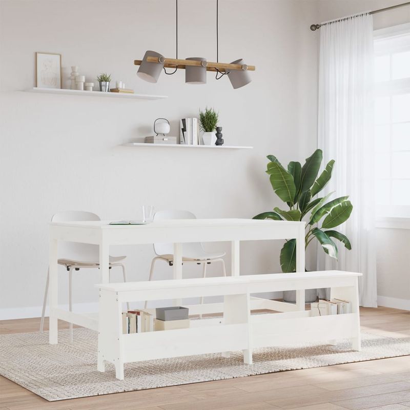 Casa si Gradina - Mobilier - Organizare si depozitare - Bancute - Banca de hol, alb, 160x28x45 cm, lemn masiv de pin - Infinity.ro