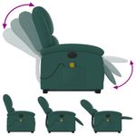 Ingrijire personala si Cosmetice - Sanatate si wellness - Articole wellness - Fotolii de masaj - Fotoliu electric masaj rabatabil / ridicare verde inchis textil - Infinity.ro