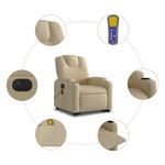 Ingrijire personala si Cosmetice - Sanatate si wellness - Articole wellness - Fotolii de masaj - Fotoliu electric de masaj rabatabil cu ridicare, crem, textil - Infinity.ro