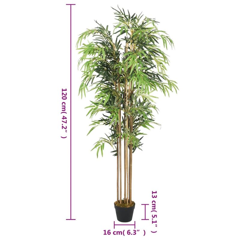 Casa si Gradina - Decoratiuni - Obiecte decorative - Plante artificiale - Arbore din bambus artificial 730 de frunze 120 cm verde, mărime 120 cm (rotund) - Infinity.ro