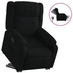 Casa si Gradina - Mobilier - Scaune si fotolii - Fotolii - Fotoliu electric rabatabil cu ridicare, negru, textil - Infinity.ro