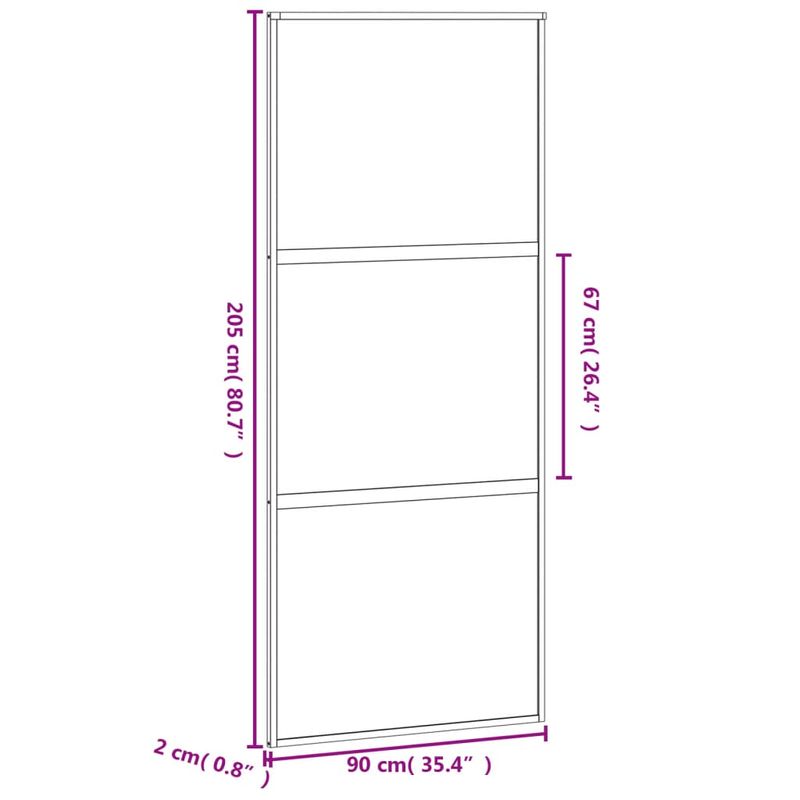 Casa si Gradina - Constructii - Usi interior, exterior si garaj - Usi interior - Usa glisanta, negru, 90x205 cm, sticla securizata si aluminiu - Infinity.ro