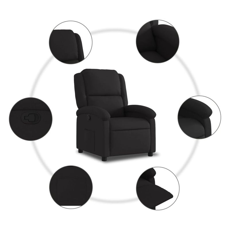 Casa si Gradina - Mobilier - Scaune si fotolii - Fotolii - Fotoliu rabatabil, negru, material textil - Infinity.ro
