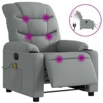 Ingrijire personala si Cosmetice - Sanatate si wellness - Articole wellness - Fotolii de masaj - Fotoliu electric de masaj rabatabil, gri deschis, microfibra - Infinity.ro