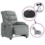 Ingrijire personala si Cosmetice - Sanatate si wellness - Articole wellness - Fotolii de masaj - Fotoliu electric de masaj rabatabil, gri deschis, microfibra - Infinity.ro
