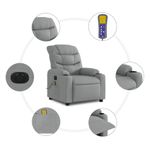 Ingrijire personala si Cosmetice - Sanatate si wellness - Articole wellness - Fotolii de masaj - Fotoliu electric de masaj rabatabil, gri deschis, microfibra - Infinity.ro