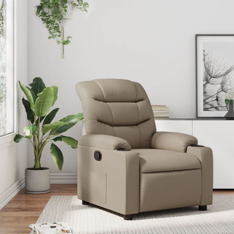 Casa si Gradina - Mobilier - Scaune si fotolii - Fotolii - Fotoliu rabatabil, cappuccino, piele ecologica - Infinity.ro