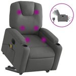 Ingrijire personala si Cosmetice - Sanatate si wellness - Articole wellness - Fotolii de masaj - Fotoliu electric masaj rabatabil cu ridicare, gri inchis textil - Infinity.ro