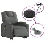 Ingrijire personala si Cosmetice - Sanatate si wellness - Articole wellness - Fotolii de masaj - Fotoliu electric masaj rabatabil cu ridicare, gri inchis textil - Infinity.ro