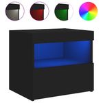 Casa si Gradina - Mobilier - Comode si corpuri - Noptiere - Noptiera cu lumini LED, negru, 50x40x45 cm - Infinity.ro