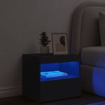 Casa si Gradina - Mobilier - Comode si corpuri - Noptiere - Noptiera cu lumini LED, negru, 50x40x45 cm - Infinity.ro