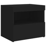 Casa si Gradina - Mobilier - Comode si corpuri - Noptiere - Noptiera cu lumini LED, negru, 50x40x45 cm - Infinity.ro