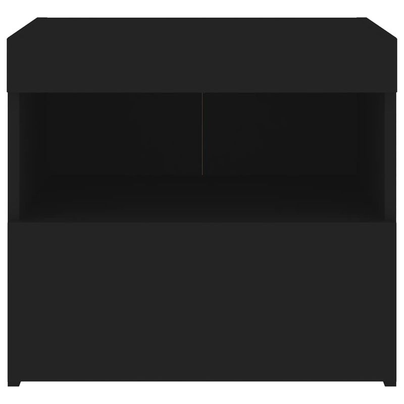 Casa si Gradina - Mobilier - Comode si corpuri - Noptiere - Noptiera cu lumini LED, negru, 50x40x45 cm - Infinity.ro