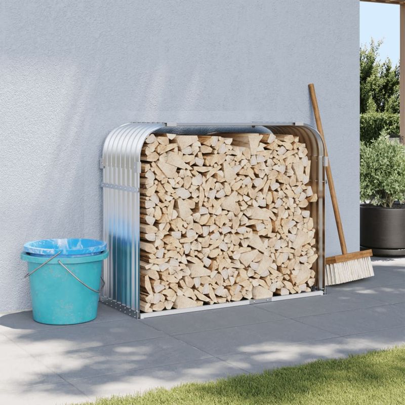 Casa si Gradina - Termice - Sobe, Seminee si accesorii - Accesorii seminee si sobe - Suport pentru busteni, argintiu, 120x45x100 cm, otel galvanizat - Infinity.ro