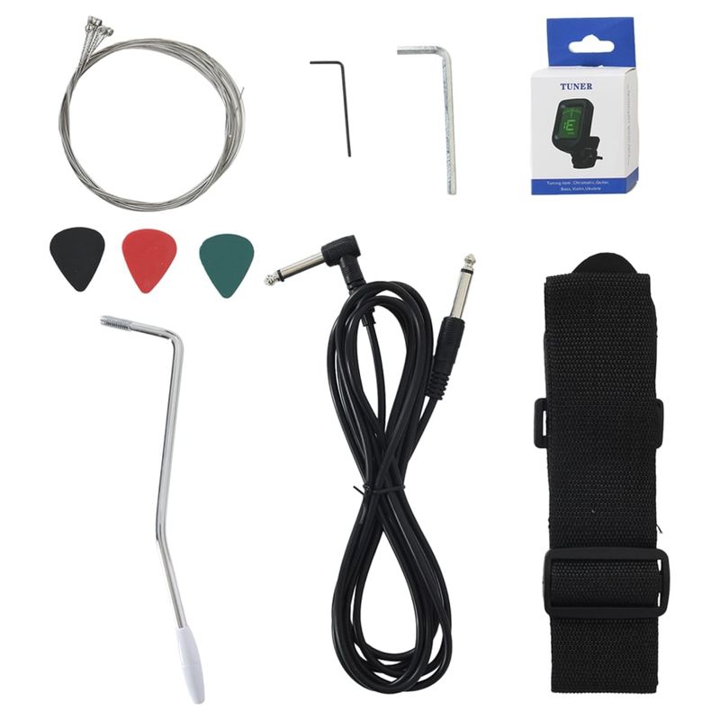 TV, Audio-Video si Foto - Instrumente muzicale - Instrumente clasice - Chitara electrica de incepatori, cu husa, maro/negru, 4/4 39", mărime 100x35 cm - Infinity.ro