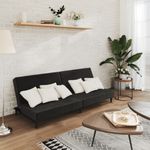 Casa si Gradina - Mobilier - Canapele si coltare - Canapele - Canapea extensibila cu 2 locuri, negru, catifea - Infinity.ro