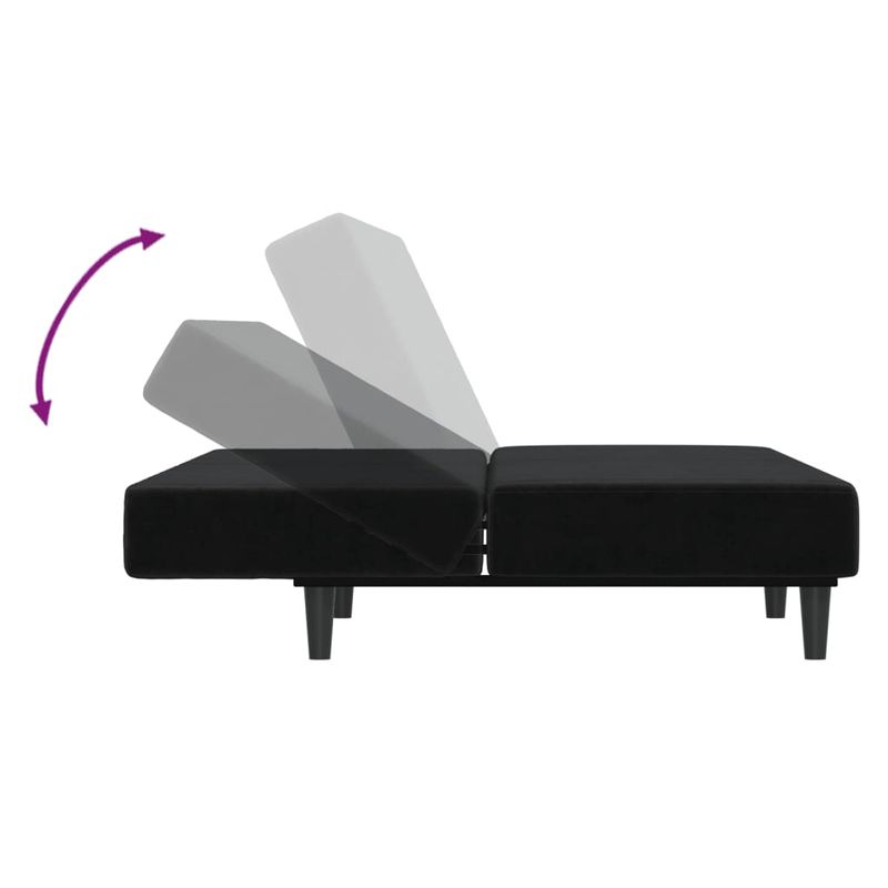 Casa si Gradina - Mobilier - Canapele si coltare - Canapele - Canapea extensibila cu 2 locuri, negru, catifea - Infinity.ro