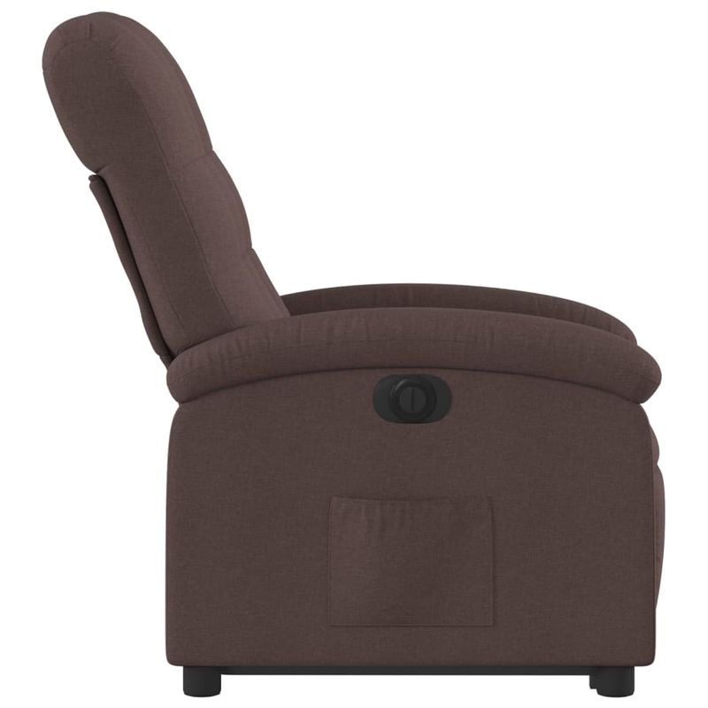Casa si Gradina - Mobilier - Scaune si fotolii - Fotolii - Fotoliu electric rabatabil cu ridicare, maro inchis, textil - Infinity.ro