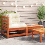 Casa si Gradina - Gradina si terasa - Mobilier exterior - Canapele si fotolii gradina - Canapea coltar de gradina, cu perne și taburet, maro ceruit - Infinity.ro