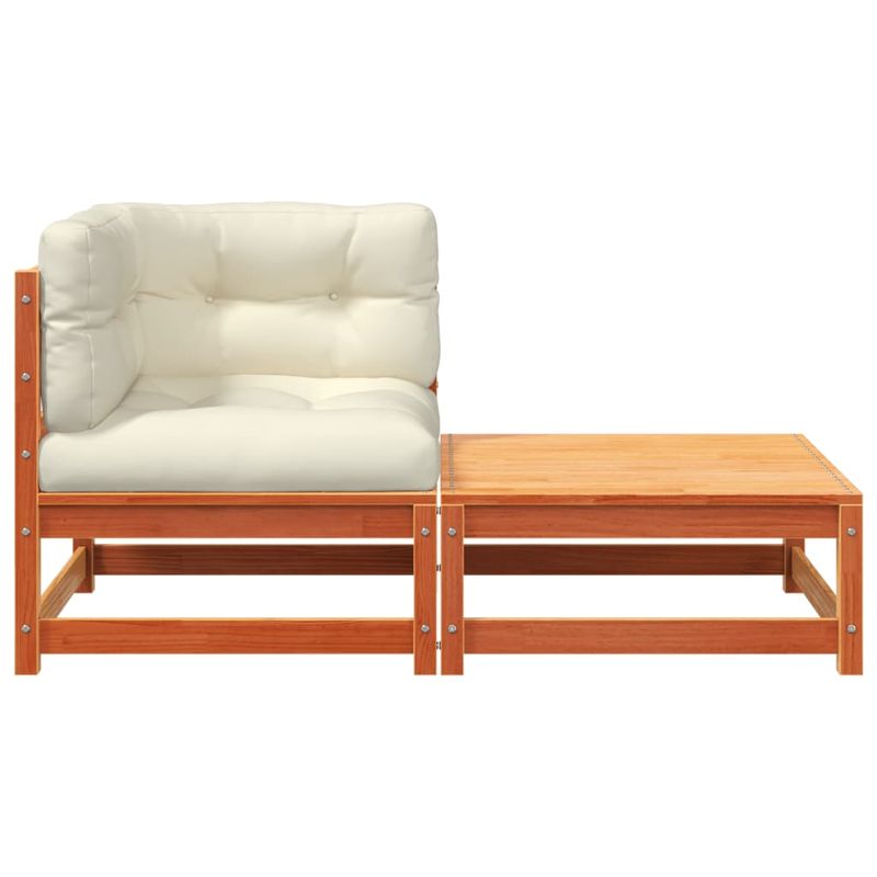 Casa si Gradina - Gradina si terasa - Mobilier exterior - Canapele si fotolii gradina - Canapea coltar de gradina, cu perne și taburet, maro ceruit - Infinity.ro