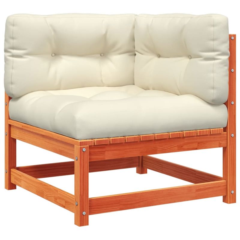 Casa si Gradina - Gradina si terasa - Mobilier exterior - Canapele si fotolii gradina - Canapea coltar de gradina, cu perne și taburet, maro ceruit - Infinity.ro