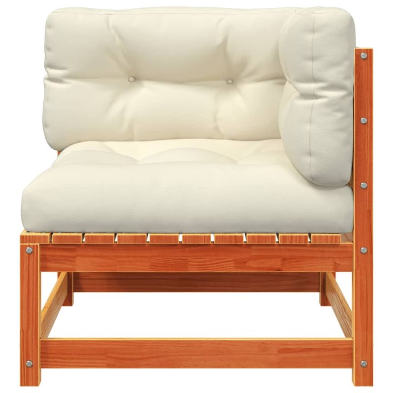 Casa si Gradina - Gradina si terasa - Mobilier exterior - Canapele si fotolii gradina - Canapea coltar de gradina, cu perne și taburet, maro ceruit - Infinity.ro