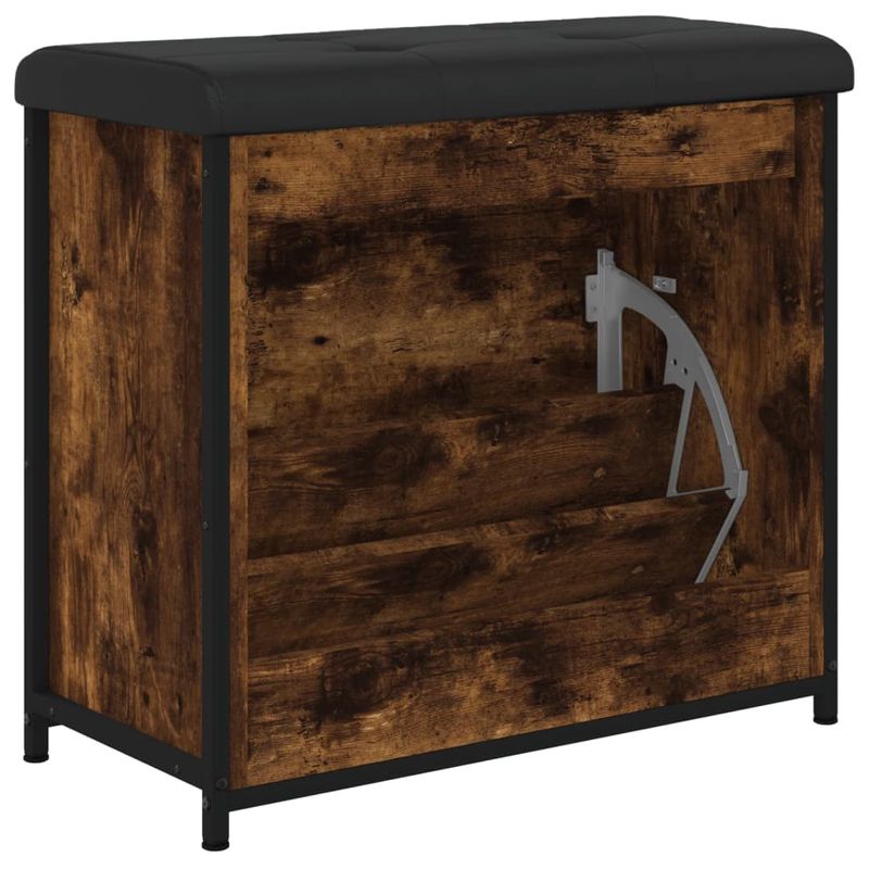 Casa si Gradina - Mobilier - Organizare si depozitare - Bancute - Banca pantofi cu sertar rabatabil, stejar fumuriu, 62x32x56 cm - Infinity.ro