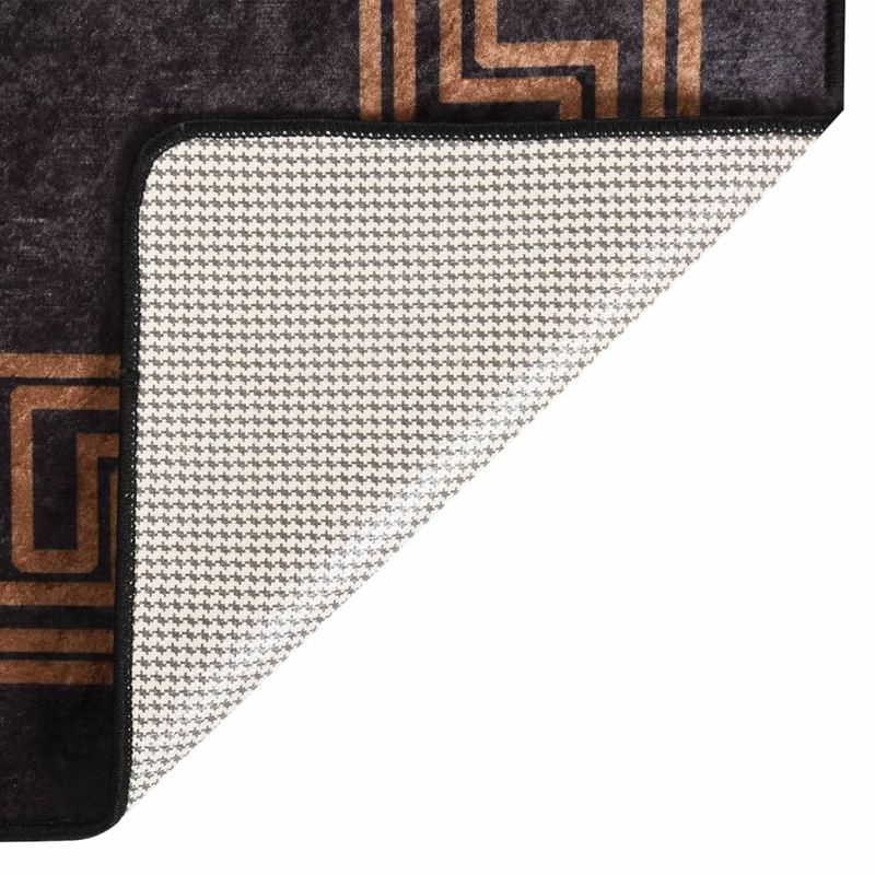 Casa si Gradina - Textile si covoare - Covoare - Covoare casa - Covor lavabil, negru si auriu, 400x300 cm, anti-alunecare - Infinity.ro