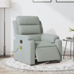 Ingrijire personala si Cosmetice - Sanatate si wellness - Articole wellness - Fotolii de masaj - Fotoliu electric de masaj rabatabil, gri deschis, catifea - Infinity.ro