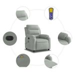 Ingrijire personala si Cosmetice - Sanatate si wellness - Articole wellness - Fotolii de masaj - Fotoliu electric de masaj rabatabil, gri deschis, catifea - Infinity.ro