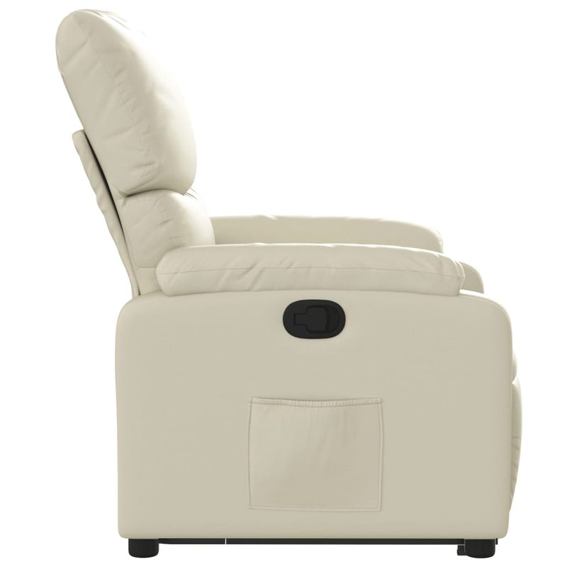 Casa si Gradina - Mobilier - Scaune si fotolii - Fotolii - Fotoliu rabatabil cu ridicare, crem, piele ecologica - Infinity.ro