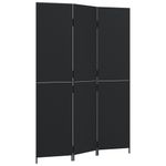 Casa si Gradina - Decoratiuni - Pereti despartitori si paravane - Separator de camera cu 3 panouri, negru, poliratan, model țesătură plină, mărime 147x200 cm - Infinity.ro