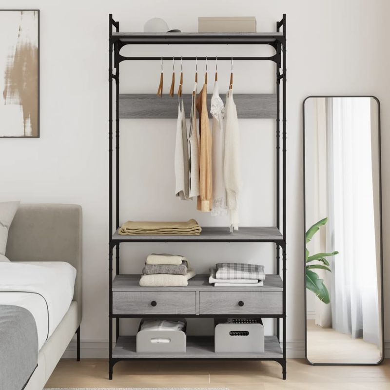 Casa si Gradina - Mobilier - Dulapuri si sifoniere - Sifoniere - Sifonier cu sertare, gri sonoma, 89x39x184,5 cm, lemn compozit - Infinity.ro