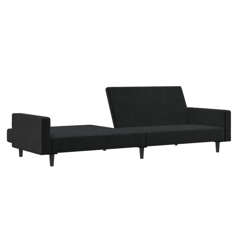 Casa si Gradina - Mobilier - Canapele si coltare - Canapele - Canapea extensibila cu 2 locuri, negru, catifea - Infinity.ro