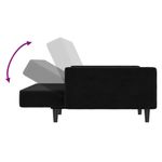 Casa si Gradina - Mobilier - Canapele si coltare - Canapele - Canapea extensibila cu 2 locuri, negru, catifea - Infinity.ro