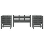 Casa si Gradina - Gradina si terasa - Mobilier exterior - Seturi mobila gradina - Set mobilier de gradina, 3 piese, gri, lemn masiv de pin - Infinity.ro