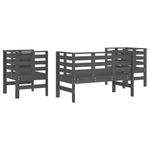 Casa si Gradina - Gradina si terasa - Mobilier exterior - Seturi mobila gradina - Set mobilier de gradina, 3 piese, gri, lemn masiv de pin - Infinity.ro