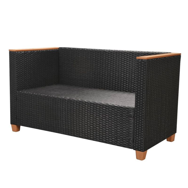 Casa si Gradina - Gradina si terasa - Mobilier exterior - Seturi mobila gradina - Set mobilier de gradina cu perne, 5 piese, negru, poliratan - Infinity.ro