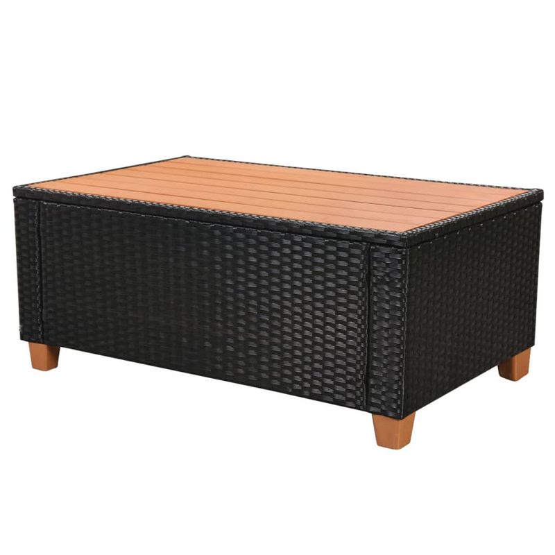 Casa si Gradina - Gradina si terasa - Mobilier exterior - Seturi mobila gradina - Set mobilier de gradina cu perne, 5 piese, negru, poliratan - Infinity.ro