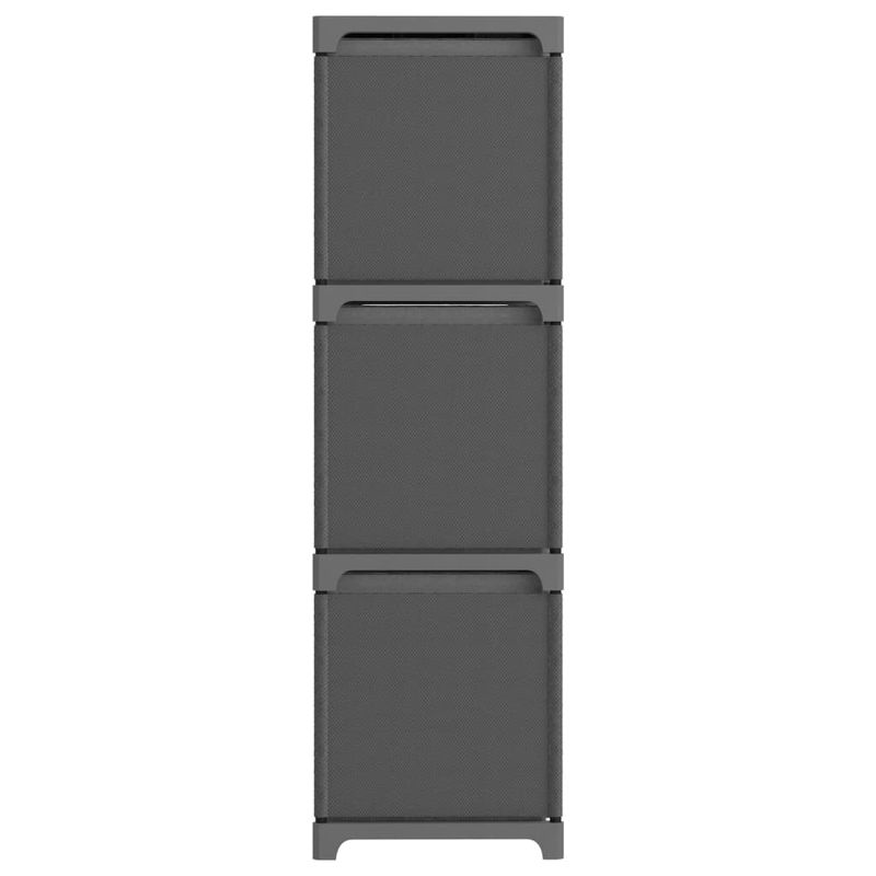 Casa si Gradina - Mobilier - Biblioteci si rafturi - Biblioteci - Raft 9 cuburi cu cutii, gri, 103x30x107,5 cm, material textil - Infinity.ro