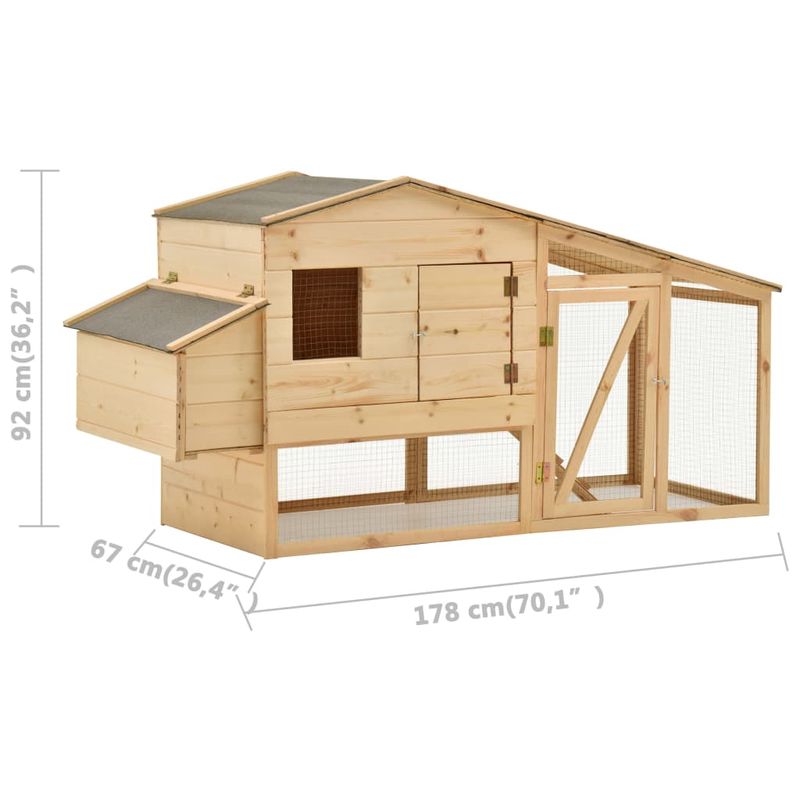 Petshop - Accesorii petshop - Culcusuri si custi - Custi interior si exterior - Cotet pentru pasari, 178 x 67 x 92 cm, lemn masiv de pin - Infinity.ro