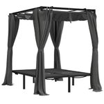 Casa si Gradina - Gradina si terasa - Mobilier exterior - Scaune si sezlonguri gradina - Sezlong dublu cu perdele laterale si superioare, antracit - Infinity.ro