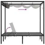 Casa si Gradina - Gradina si terasa - Mobilier exterior - Scaune si sezlonguri gradina - Sezlong dublu cu perdele laterale si superioare, antracit - Infinity.ro