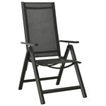 Casa si Gradina - Gradina si terasa - Mobilier exterior - Scaune si sezlonguri gradina - Scaune de gradina pliante, 2 buc., negru, textilena&aluminiu - Infinity.ro