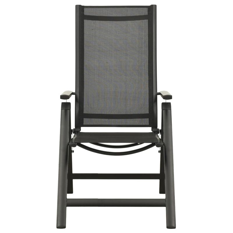 Casa si Gradina - Gradina si terasa - Mobilier exterior - Scaune si sezlonguri gradina - Scaune de gradina pliante, 2 buc., negru, textilena&aluminiu - Infinity.ro