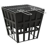 Casa si Gradina - Termice - Sobe, Seminee si accesorii - Seminee - Vatra de foc 2-in-1 cu gratar, 34x34x48 cm, otel - Infinity.ro