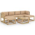 Casa si Gradina - Gradina si terasa - Mobilier exterior - Seturi mobila gradina - Set mobilier de gradina cu perne, 7 piese, lemn de pin tratat - Infinity.ro